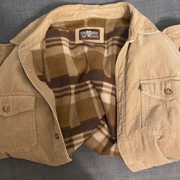 Levi's Men’s Tan Corduroy Jacket with Plaid Lining - Picture 2 of 4